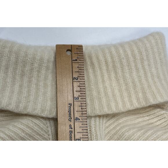Anthropologie Moth Womens Cashmere Tunic Sweater Vest S Turtleneck Ivory Preppy - Picture 9 of 9